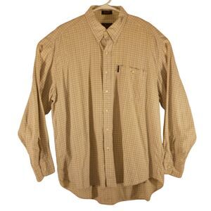 Chaps Ralph Lauren vintage dress shirt mens XL XLarge 17.5 34/35 tan plaid long